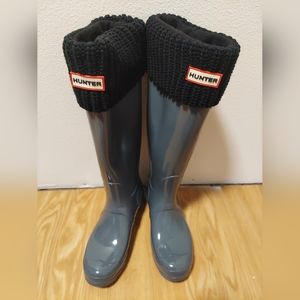 Hunter Size 8 Women's Original Tall Gloss Boots Gray